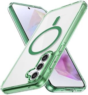 Lunivop for Samsung Galaxy A35 5G Case Hard [Compatible with Magsafe ] Yellowing Resistant Magnetic Cover Clear para A 35 6.6 inch Rugged Best Phone Cases Green