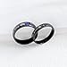 MONIYA Set of 2 His Queen Her King Rings Stainless Steel Wedding Engagement Band Matching Promise Rings For Couple Anniversary Jewelry (Black, Men 10 &Women 7)