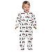 Emelivor Plaid Bus Car Baby Newborn Pajamas Outfits Long Sleeve Footed Pjs for Boys Girls