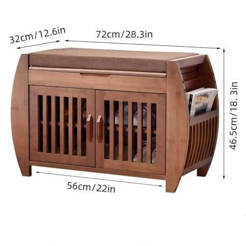 Banc à chaussures avec coussin et rangement pour entrée de maison - 4