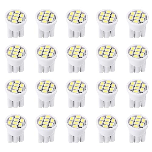 ECCPP 20x Instrument Cluster Dash Panel Lights T10-8-3020-SMD-White W5W 147 152 158 159 161 168 184 192 193 259 280 285 447 464 501 555 558 585 655 656 657 1250 1251 1252 2450 2652 2921 2825 PC 175