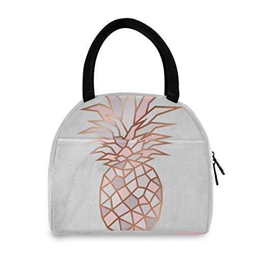 Senya Lunch Bag, Pineapple Marble Background Insulated Lunch Box Cooler Bag Tote Bag For Women Kids/Picnic/School/Work #TOP1
