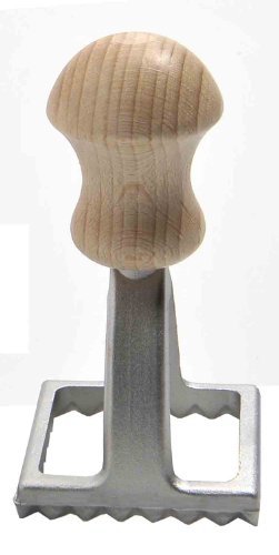 Eppicotispai Tampon à raviolis carré en aluminium avec manche en bois de hêtre, 5,1 x 5,1 cm Cover