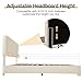 Queen Size Bed Frame, Boucle Bed Frame with Adjustable Headboard, Modern Upholstered Platform Bed with Wood Slats, Soft Rounded Corners, No Box Spring Required, Noise-free, Easy Assembly, Light Beige