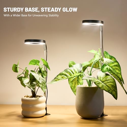 Image of LBW Grow Light for Indoor Plants, Full Spectrum Plant Light with Base, Height Adjustable Plant Growing Lamp with Auto On /Off Timer 6 /8 /12 /16H,3 Colors,5 Dimming Levels, for Small Plants, Black,5 packs
