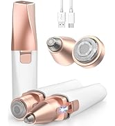 Eyebrow & Facial Hair Remover for Women: 2 in 1 Rechargeable Facial Hair Removal & Eyebrow Trimme...