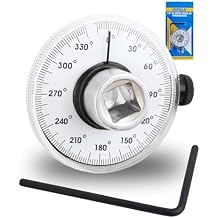 1/2 Torque Wrench, 360 Adjustable Torque Wrench Angle Gauge Mechanical Rotary Zero Return 1/2" Drive Torque Angle Gauge with Dual-Length Adjustable Arm for Cars, Trucks & Heavy Machinery