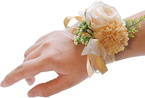 Boutonnière de mariage et bracelet fleur réutilisable sans flétrir