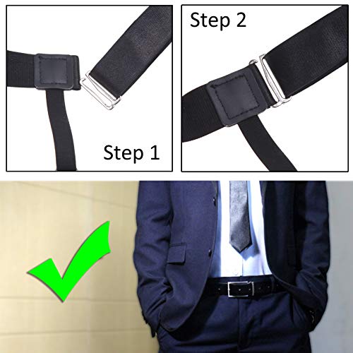 Image of Kare & Kind Adjustable Shirt Stays - Elastic Garter Uniform Holder with Non-Slip Metal Clamps - For Men and Women - Shirts, Police, Military Uniform - Comfortable for Daily Use
