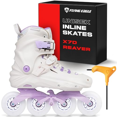 Flying Eagle X7D Reaver - Pattini in linea da donna, per adulti, per attività all'aperto, urbani adulti, pattini a rotelle, freeskates, scarpe da skater per pattinaggio urbano, colore bianco, misura