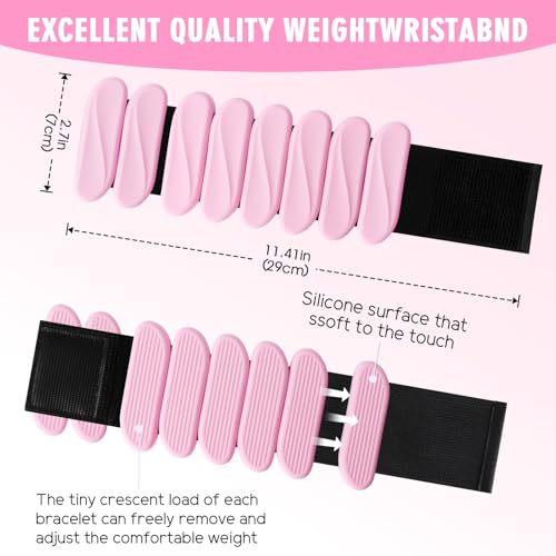 Image of Wrist Weights, 2Pack Wearable Wrist Ankle Weights for Women and Men, Adjustable Silicone Arm and Leg Wrist Bracelets for Walking, Yoga, Pilates and Gym, 2lb