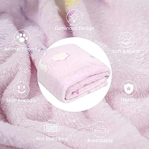 Winthome Kuscheldecke Kinder, Deck Glow In The Dark, Fleecedecke Weiche Flauschig, Babydecke Warme Kuschelig, Sofadecke Kinderdecke für Mädchen Junge, Geschenke, Winter, Herbst (Einhorn, 120x150cm) - Image 4