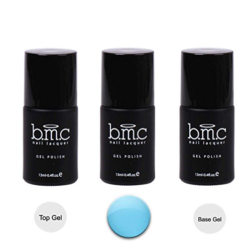 BMC Creamy Blue Gel Nail Lacquer w/ Top Base Coat-A Moment In Time Collection