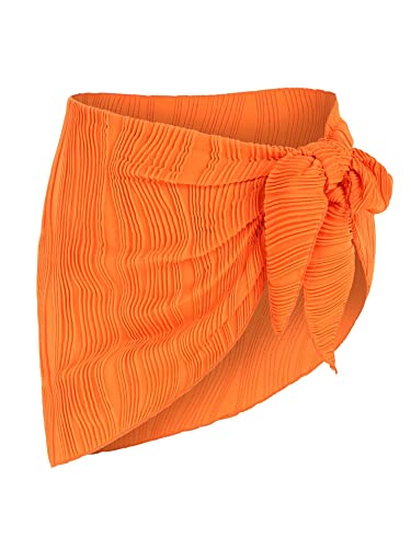 Image of ZAFUL Women's Sarong Coverups Beach Wrap Sheer Bikini Cover Up Mini Skirt | Wraps Swimwear, Cover Ups for Swimwear, Multi-Wear, Texture, Floral