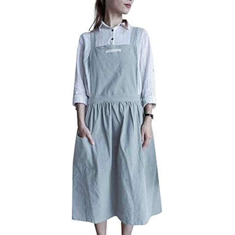 Nanxson Damen Bauwolle Leinen Schürze Kochen Küche Schürze Latzschürze Arbeitsschürze Cover