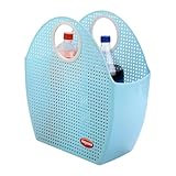 Nayasa Tiffany Plastic Shopping Basket | Multipurpose Basket with Handle | Shopping Basket with Handle | Food Basket for Travelling | Plastic Storage Basket | Shopping Bag | Grocery Bags | Blue