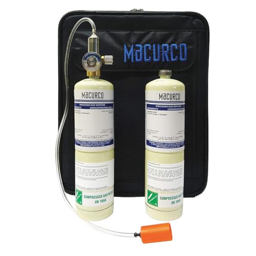 Macurco CM6-FCK CM-6/CM-12 Carbon Monoxide CO Field Calibration Kit, 17L 50 PPM, 17L 200 PPM, 0.2 LPM Reg