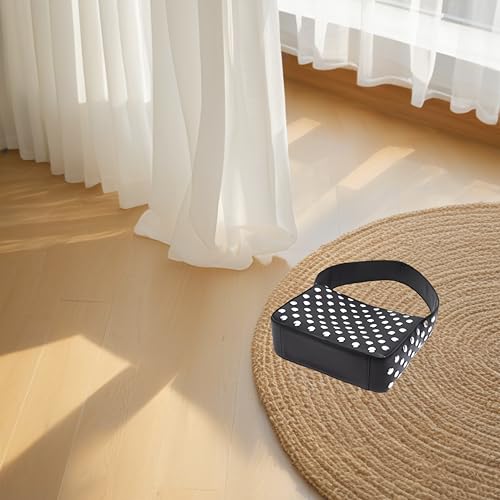 Image of Women's Small Shoulder Faux Leather Hobo Clutch Bag Shoulder Bag Y2K Fashion Purse,Black and White Polka Dot Shoulder Bag