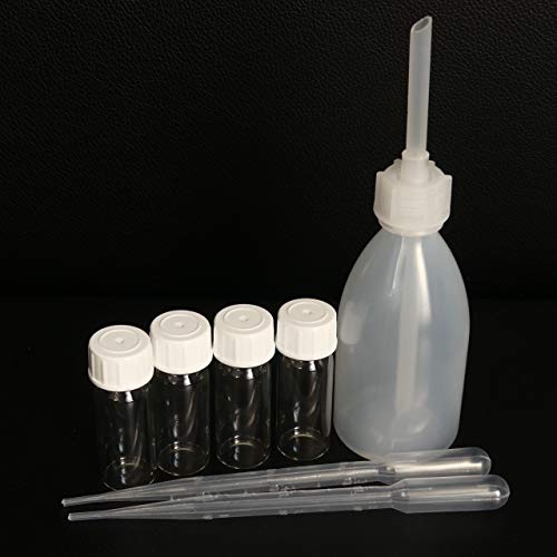 Goldsuchen Set, Sniffer Bottle/Saugflasche 100 ML, 2 Pipetten 3 ML, 4 Aufbewahrungsgläschen 10 ML, zum Gold Cleanup und Aufbewahrung