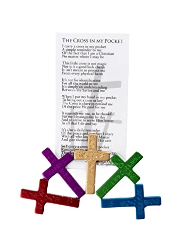 Cross In My Pocket Set with Anodized God Loves You Cross and Poem Card (25)