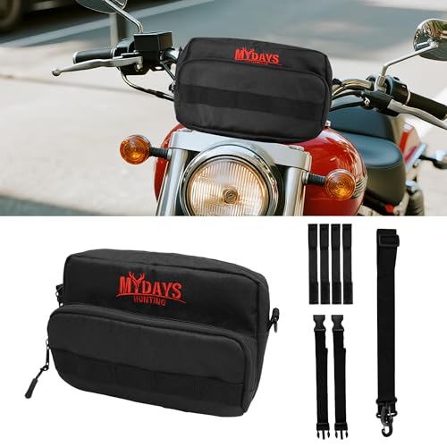MYDAYS Motorcycle Handlebar Bag, Universal Motorcycle Storage Tool Bag for Motorbike,Bicycle, Dirt Bike and Snow Bike with Front Fork