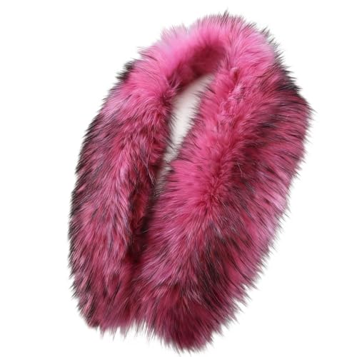 Wander Agio Faux Fur Collar Scarf Soft Winter Neck Wrap Lining Warm Elegant Coats Shawl Imitation Leather Scarves Rose Red 4