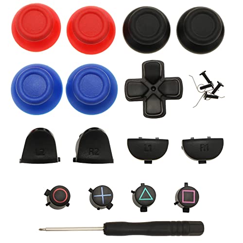 YINETTECH Kit de réparation pour manette de pouce avec L2 R2 L1 R1 Trigger Pièces de rechange ABXY Touches D-Pad Compatible avec PS4