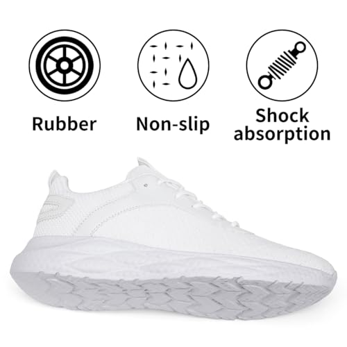 Image of DLWKIPV Men's Walking Shoes Running Sneakers Sports Athletic Workout for Gym Shoes Casual Comfortable Breathable Fashion White US 9.5