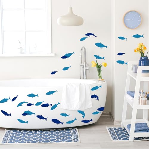 Vinilo Decorativo SHUCHING Pez Azul para Pared y Nevera