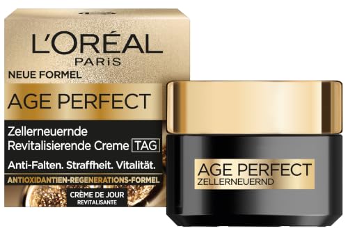 L'Oréal Paris Tagespflege für Frauen: schützt die Hautzellen vor freien Radikalen und mildert Faltenmit Neohesperidin und Vitamin E, Age Perfect Zell Renaissance1x 50ml