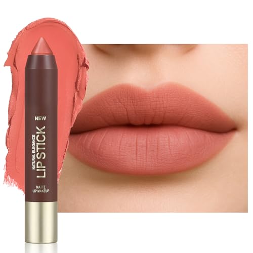 Erinde Matte Lipstick Crayon, Lippenkonturenstift mit Cremiger Samtiger Textur, Langanhaltend und Wischfest Lippenstift, Trocknet die Lippen Nicht Aus, Ideal Für Unterwegs #02