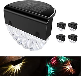 XJFCMMT Solar Garden Deck Lights, 4 Pack LED Solar Step Lights Outdoor Waterproof Solar Fence Lighting Stair Lights, Decorative for Patio Pathway Yard Fence Stair, Warm White/Color Changing Lighting