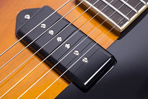 Image of GROTE Jazz Electric Guitar Hollow Body Chrome Hardware P90 pickup (Vintage Sunburst)