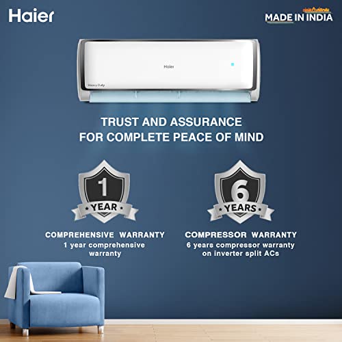 Image of Haier 1.6 Ton 3 Star Fixed Speed Split AC (Copper, Anti bactreial filter, HSU19T-TXS3BE-FS, White)