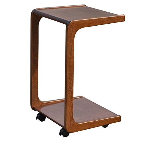 HTL Storage Table Coffee Table with Wheels Double Layer Solid Wood Tea HTL Storage Table Coffee Table with Wheels Double Layer Solid Wood Tea