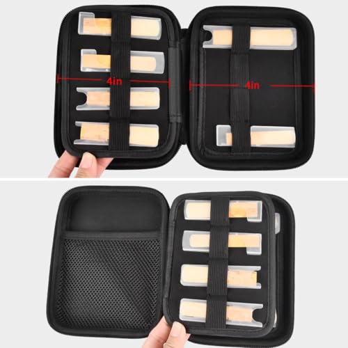 GWCASE Reeds Case Compatible with Vandoren/for D'Addario Woodwinds/for Sovvid/for Glory Saxophone Clarinet Reeds. Storage Holder for 12 pcs Reed and Humidity Pack (Box Only) -Black Inner