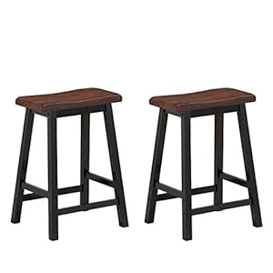 Costwaysaddlestoolssetof224inchheightvintagecounterheightchairswithsolidwoodlegsmodernbacklessdesignindoorbarstoolsforkitchendiningpubandbistrobrown  Urban Country Home Decor Costway saddle stools set of 2 24 inch height vintage counter height chairs with solid wood legs modern backless design indoor bar stools for kitchen dining pub and bistro brown  urban country home decor