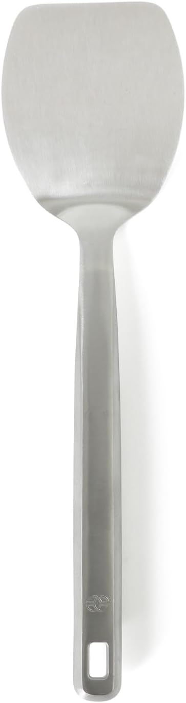 Calphalon Prime Solid Turner, 13-Inch Stainless Steel Solid Spatula, Heat Resistant for Searing and Flipping, Weighted Handle for Balanced Control