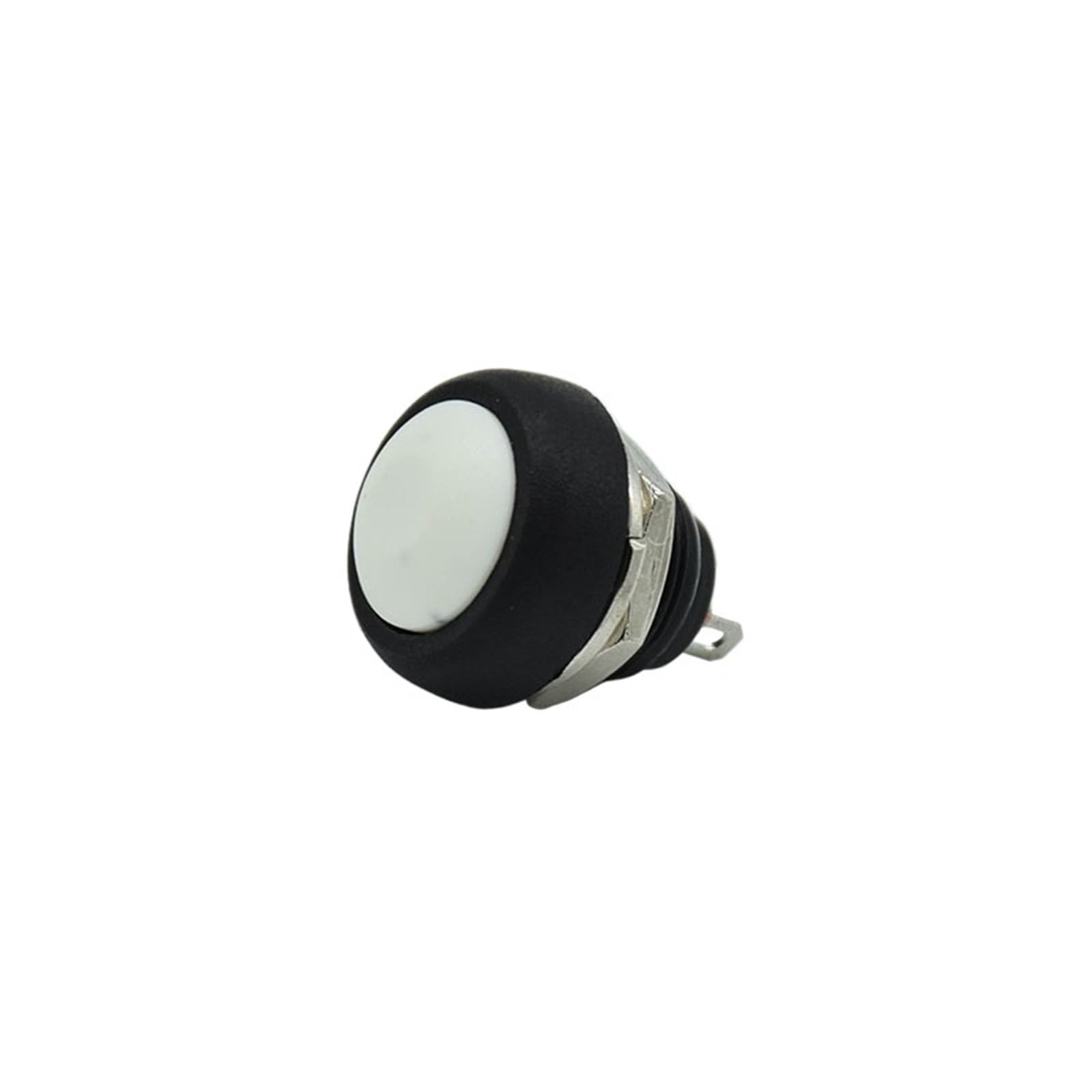 Mini-interrupteur rond bouton-poussoir momentané étanche blanc 12mm