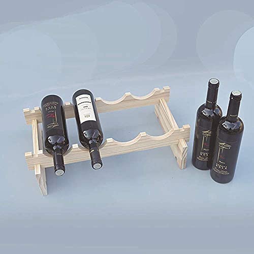Soporte para botellas de vino de madera 4 botellas miniatura 3