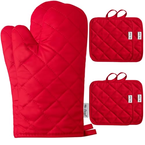 Win Change Oven Mitts and Pot Holders Sets,6 Pcs Oven...