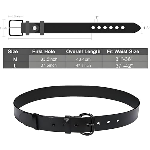 Women PU Leather Belt for Jeans Dresses, Ladies Thin Waist Belt (Black)3