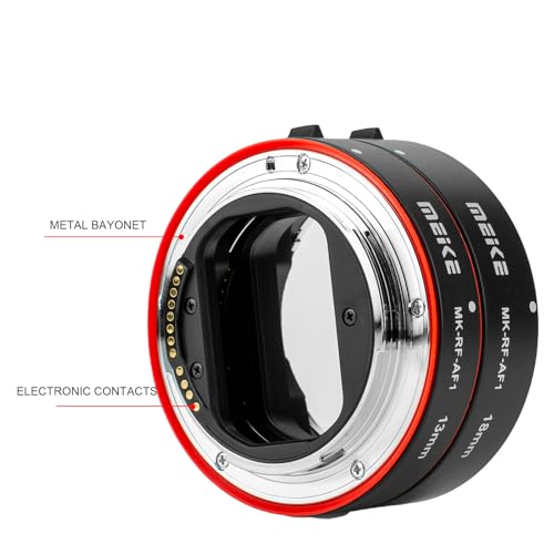 Meike MK-RF-AF1 - Kit de Anillo Adaptador de Tubo de extensión Macro de Marco Completo AF de 13 mm + 18 mm para cámaras de la Serie EOS-R, cámaras de Montaje RF EOS-R EOS-RP - imagen 4