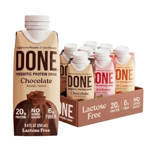 Image of Done Prebiotic Protein Shake, Variety Pack, 20g Protein, 8.4oz, 8 Pack