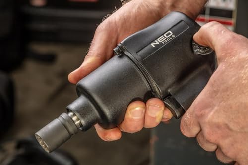 Neo Tools Avvitatore Pneumatico - Coppia Massima Di 720 Nm. - Controllo Della Rotazione In Senso Orario/Antiorario - Attacco Quadro Da 1/2 - Robusto Avvitatore A Impulsi - 4