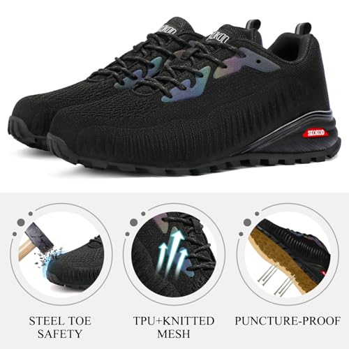 Image of Steel Toe Shoes for Men Composite Work Shoes Comfortable Puncture Proof Lightweight Indestructible Sneakers
