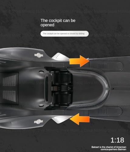 Image of Batmobi 1:18 Scale Alloy Simulation Super Openable Cockpit with Sound & Light Also Pull Back Car Toy for Kids [Colors as Per Stock](1:18 Batmobile Car -Multicolor)