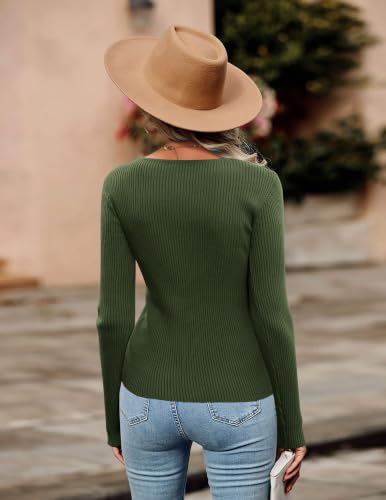 Image of Zeagoo Sweaters for Women 2026 Knit Trendy Long Sleeve Lightweight Slim Fit Pullover Cutout Tops S-XXL