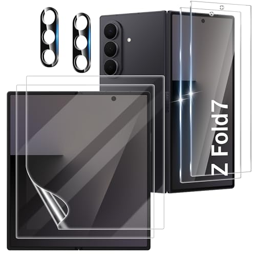 WILLONE 2+2+2 Pack for Samsung Galaxy Z Fold 7 Screen Protector (8.0 inches) with Camera Lens Protector Case Friendly Tempered Glass Film Fingerprint Unlock HD Clear