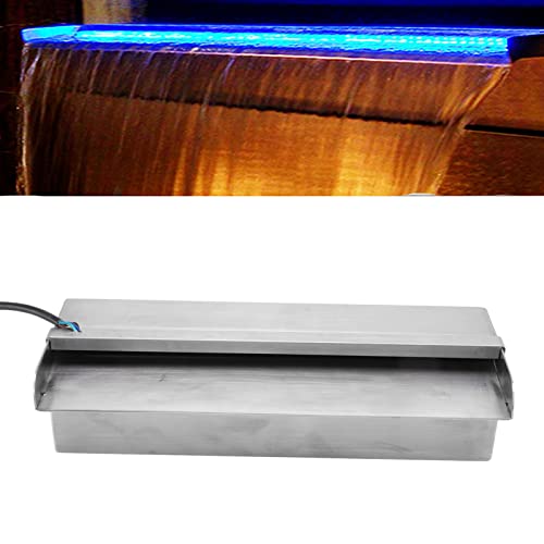 Fonte de piscina em cascata, cortina de água de piscina de rosca G1, luz LED multicolorida de 12V 30